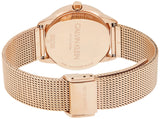 Calvin Klein Minimal Black Dial Rose Gold Mesh Bracelet Watch for Men - K3M22621