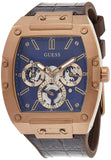 Guess Phoenix Multifunction Blue Dial Brown Leather Strap Watch for Men - GW0202G2