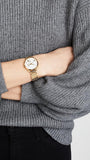 Michael Kors Portia Quartz White Dial Gold Steel Strap Watch for Women - MK3840