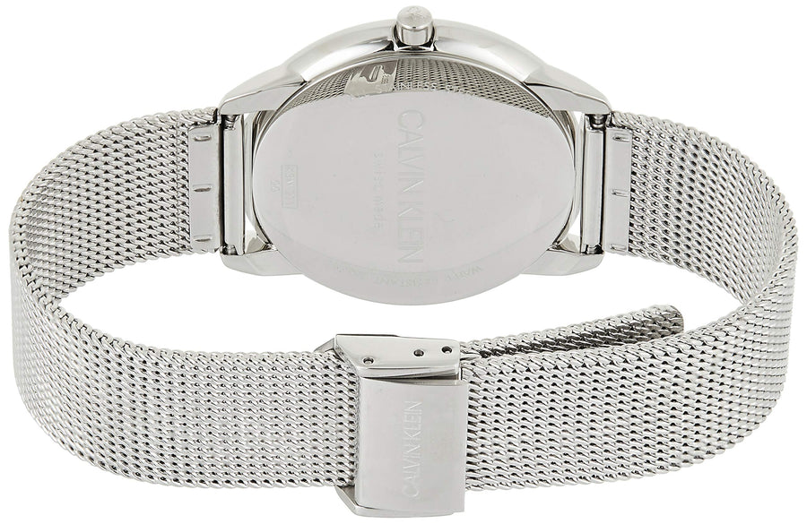 Calvin Klein Minimal White Dial Silver Mesh Bracelet Watch for Men - K3M2112Y