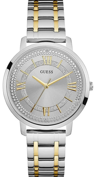 Guess Montauk Silver Dial Two Tone Steel Strap Watch for Women - W0933L5