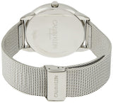 Calvin Klein Minimal Black Dial Silver Mesh Bracelet Watch for Men - K3M21123