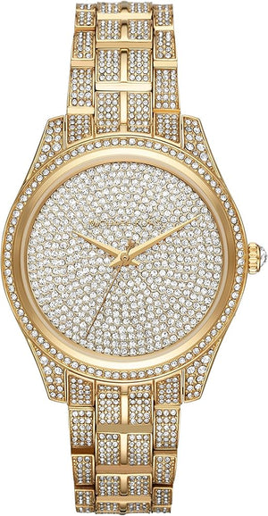 Michael Kors Lauryn Crystals Gold Dial Gold Steel Strap Watch For Women - MK3930