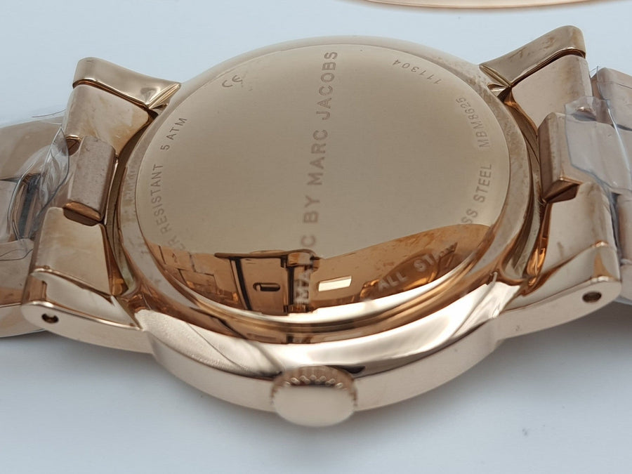 Marc Jacobs Amy Pink Dial Rose Gold Steel Strap Dial Watch for Women - MBM8625