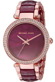 Michael Kors Parker Maroon Dial Two Tone Steel Strap Watch for Women - MK6412