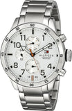 Tommy Hilfiger Trent Multifunction White Dial Silver Steel Strap Watch for Men - 1791140