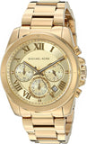 Michael Kors Brecken Chronograph Gold Dial Gold Steel Strap Watch For Women - MK6366