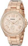 Fossil Cecile Rose Gold Dial Rose Gold Steel Strap Watch for Women - AM4483