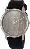 Emporio Armani Luigi Analog Brown Dial Black Leather Strap Watch For Men - AR11156