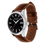 Movado Heritage Calendoplan Black Dial Brown Leather Strap Watch for Men - 3650001