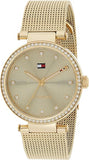 Tommy Hilfiger Lynn Quartz Gold Dial Gold Mesh Bracelet Watch For Women - 1781864