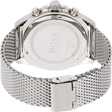 Hugo Boss Ocean Edition Black Dial Silver Mesh Bracelet Watch for Men - 1513701