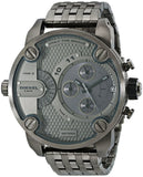 Diesel Little Daddy Dual Time Chronograph Grey Dial Stainless Steel Strap Watch For Men - DZ7263