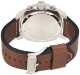 Fossil Modern Machine White Dial Brown Leather Strap Watch for Men - FS4929