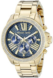 Michael Kors Wren Chronograph Crystal Pave Gold Dial Gold Steel Strap Watch for Women - MK6095