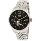 Fossil Townsman Black Dial Silver Steel Strap Watch for Men - ME3107