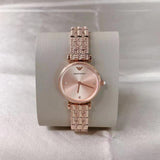 Emporio Armani Gianni T Bar Quartz Rose Gold Dial Rose Gold Steel Strap Watch For Women - AR11342