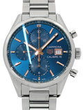 Tag Heuer Carrera Automatic Chronograph Blue Dial Silver Steel Strap Watch for Men - CBK2115.BA0715