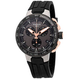 Tissot T Race Cycling Chronograph Black Dial Black Rubber Strap Watch For Men - T111.417.37.441.07