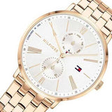 Tommy Hilfiger Jenna Quartz White Dial Rose Gold Steel Strap Watch for Women - 1782070