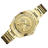 Guess Mini Phantom Diamonds Gold Dial Gold Steel Strap Watch for Women - W0235L5