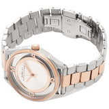 Marc Jacobs Tether White Transparent Dial Two Tone Stainless Steel Strap Watch for Women - MBM3436