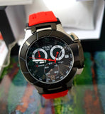 Tissot T Race Chronograph Black Dial Red Rubber Strap Watch for Men - T048.417.27.057.01