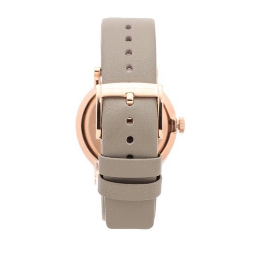 Marc Jacobs Baker Rose Gold Dial Grey Leather Strap Watch for Women - MBM1400