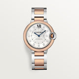 Cartier Ballon Blue De Cartier Diamonds Silver Dial Two Tone Steel Strap Watch for Women - W3BB0013