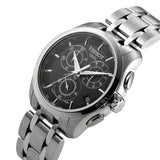 Tissot Couturier Chronograph Black Dial Silver Steel Strap Watch For Men - T035.617.11.051.00