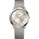 Calvin Klein Minimal White Dial Silver Mesh Bracelet Watch for Men - K3M22126