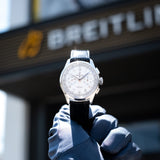 Breitling Premier B09 Chronograph 40 White Dial Black Leather Strap Watch for Men - AB0930371G1P1