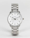 Fossil Tailor White Dial Silver Steel Strap Watch for Women - ES4262