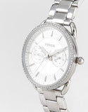 Fossil Tailor White Dial Silver Steel Strap Watch for Women - ES4262