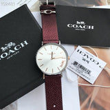 Coach Perry White Dial Brown Leather Strap Watch for Women - 14503154