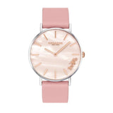 Coach Perry Mother of Pearl Pink Dial Pink Leather Strap Watch for Women - 14503244