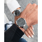 Calvin Klein Minimal Grey Dial Silver Mesh Bracelet Watch for Men - K3M211Y3