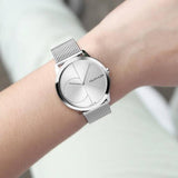 Calvin Klein Minimal Silver Dial Silver Mesh Bracelet Watch for Women - K3M2212Z