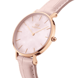 Daniel Wellington Petite Rouge Pink Dial Pink Leather Strap Watch For Women - DW00100511