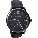 Burberry The Classic Round Horseferry Black Dial Black Leather Strap Watch for Men - BU10010