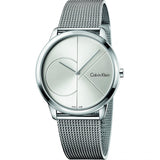 Calvin Klein Minimal Silver Dial Silver Mesh Bracelet Watch for Men - K3M2112Z