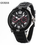 Guess Tread Black Dial Black Rubber Strap Watch for Men - W0967G1