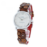 Coach Delancey White Dial Floral Brown Leather Strap Watch for Women - 14502761