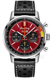 Breitling Top Time B01 Chevrolet Corvette Red Dial Black Leather Strap Watch for Men - AB01761A1K1X1