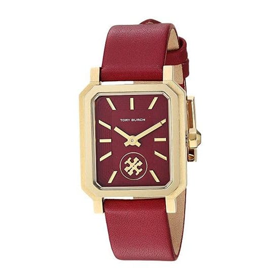 Tory Burch Robinson Quartz Red Dial Red Leather Strap Watch for Women - TBW1505