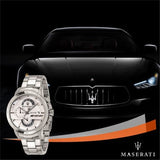 Maserati Ingegno Chronograph White Dial Silver Steel Strap Watch For Men - R8873619004