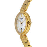 Tissot Flamingo Mother of Pearl Dial Gold Steel Strap Watch For Women - T094.210.33.111.00