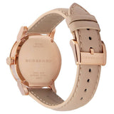 Burberry The City Gold Dial Beige Leather Strap Watch for Women - BU9210