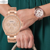 Fossil Cecile Rose Gold Dial Rose Gold Steel Strap Watch for Women - AM4483