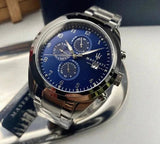 Maserati Traguardo Blue Dial Silver Steel Strap Watch For Men - R8853112505